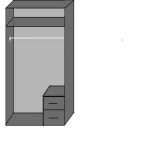 Husem T99210 - Grey 2 Door Wardrobe - Image 2