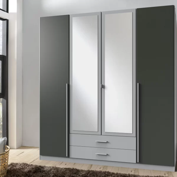 Husem T99 453- Grey 4 Door Wardrobre