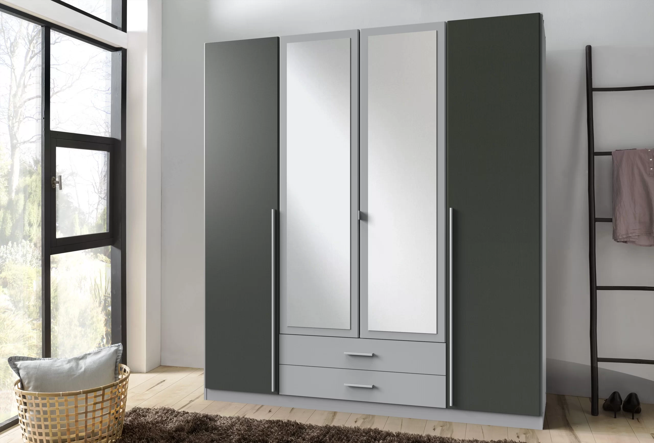 67-1753039118-687d410e2da2a-w-main.webp Husem T99 453- Grey 4 Door Wardrobre - Image 1