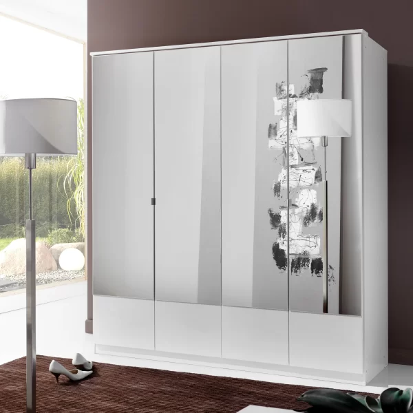 Imago 047207 - White 4 Door Wardrobe