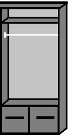 Imago 047265 - White 2 Door 2 Drawer Wardrobe - Image 2