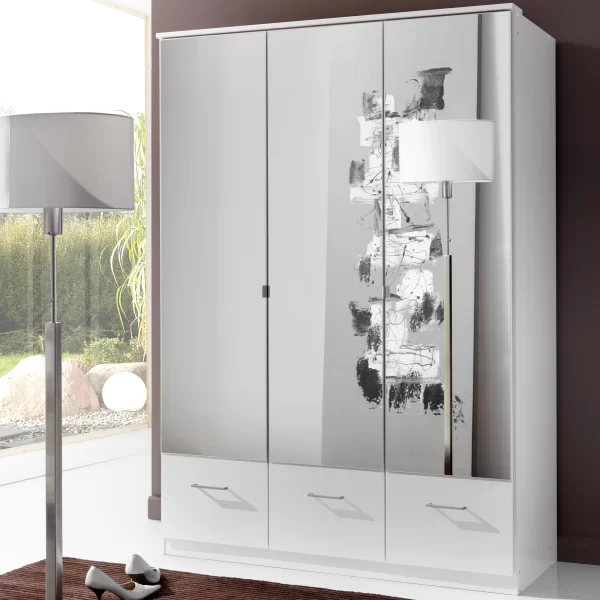 Imago 047266 - White 3 Door 3 Drawer Wardrobe
