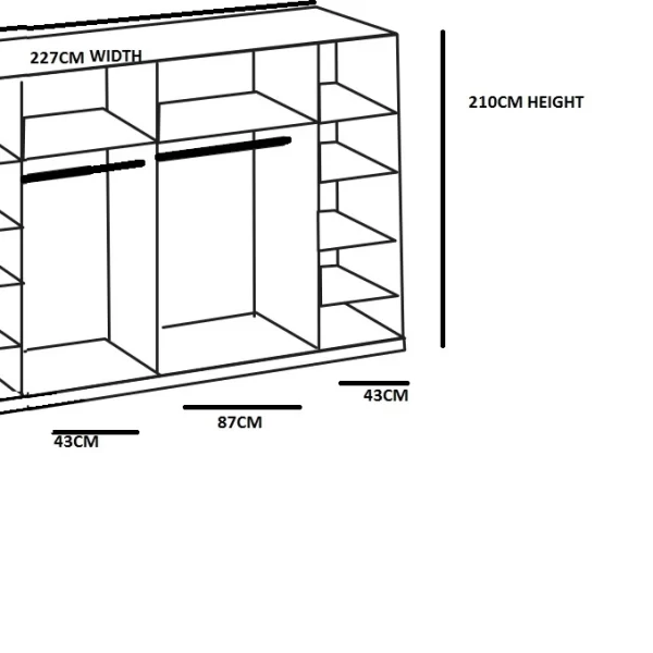 Lotto 480799 - White 4 Door 227cm Wardrobe