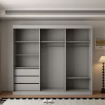Berlin 3 Door 250CM Grey  sliding wardrobe - Image 7
