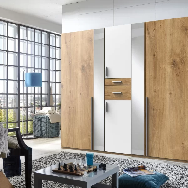 Odessa D20244 - planked oak 5 Door Wardrobe