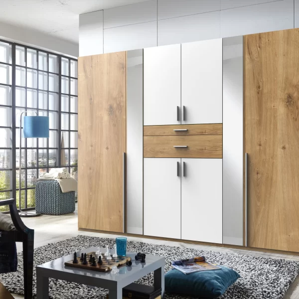 Odessa D20 245- planked oak  6 Door Wardrobe