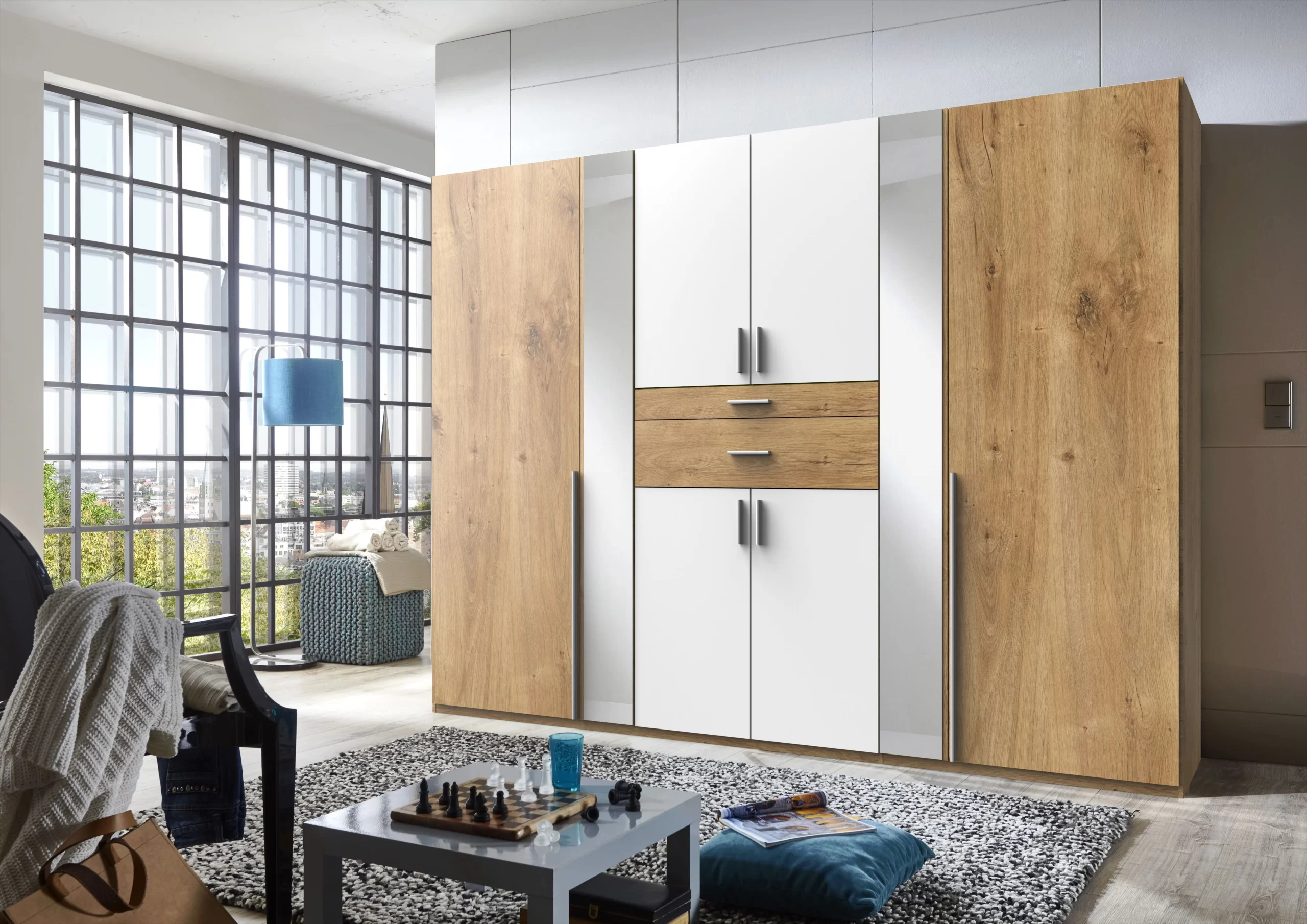 82-1753002260-687cb11464f74-w-main.webp Odessa D20 245- planked oak 6 Door Wardrobe - Image 1
