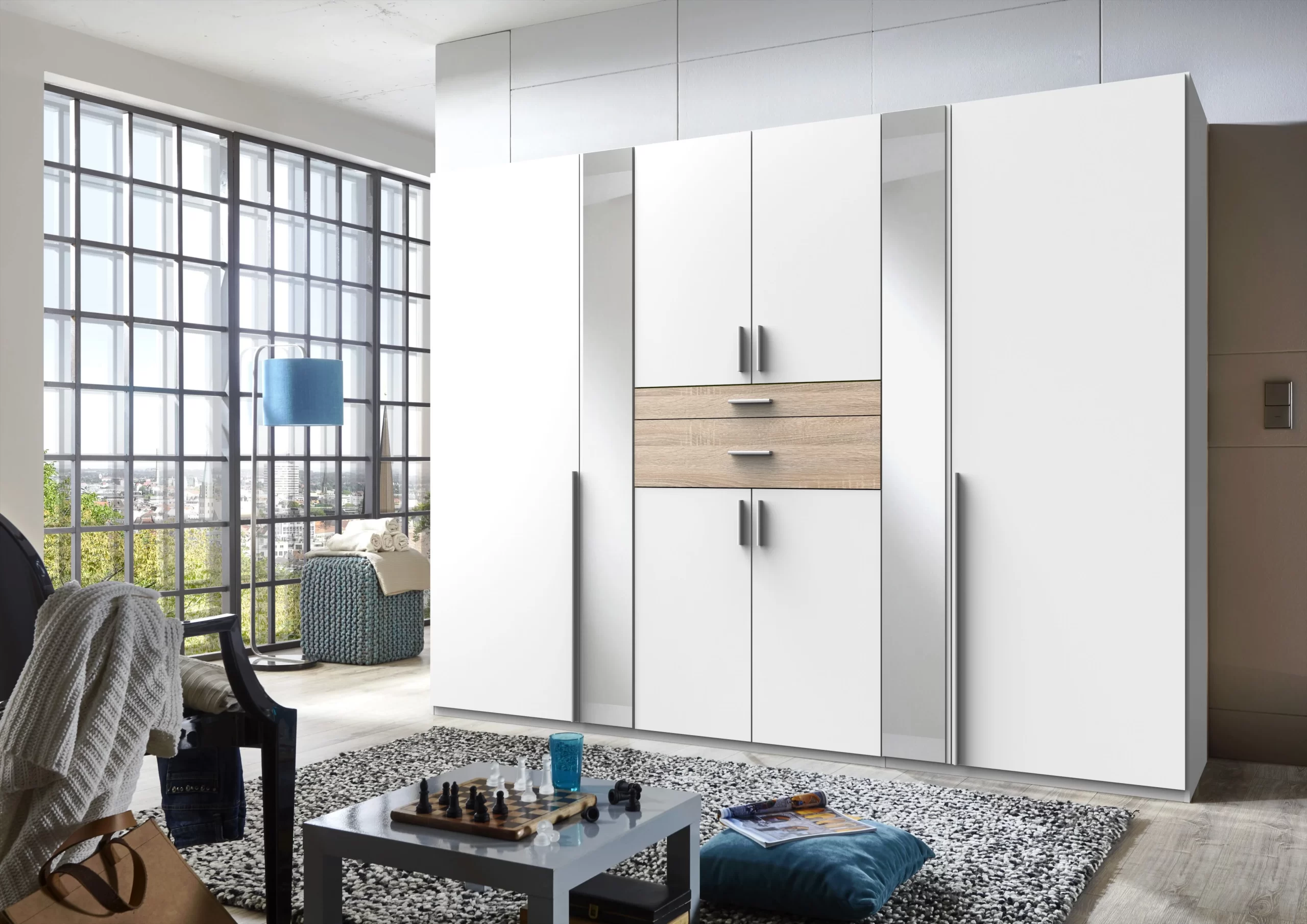 84-1753002031-687cb02fc16c2-w-main.webp Odessa D98245 - Oak 6 Door Wardrobe - Image 1
