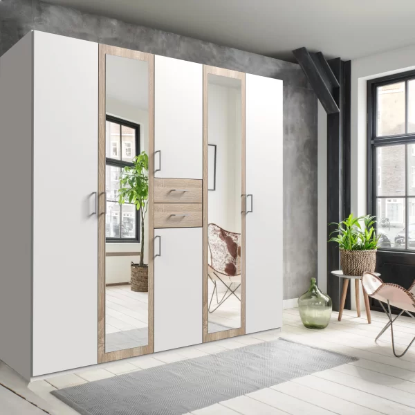 Diver 451 547- Oak 5 Door Wardrobe