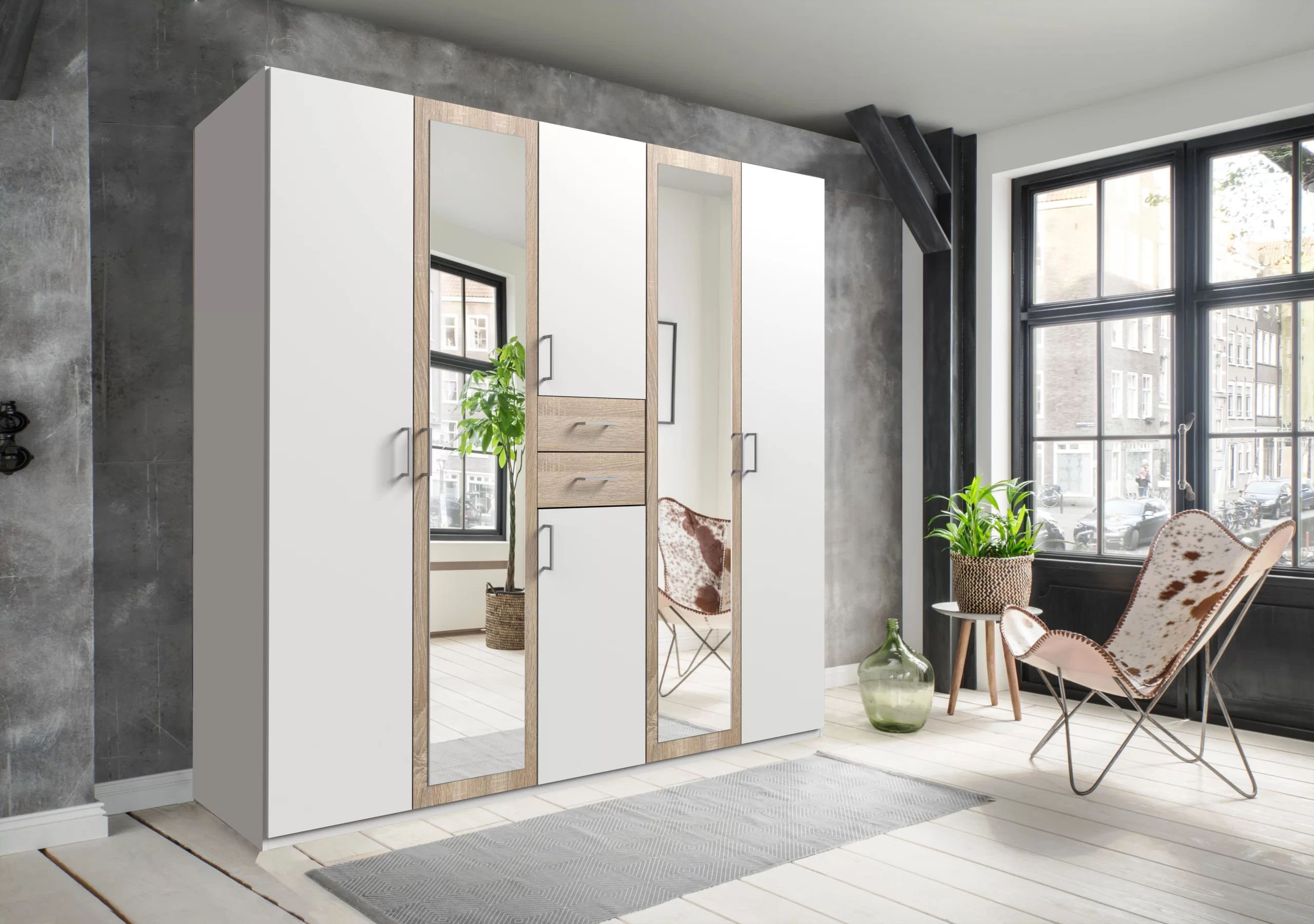 85-1753000637-687caabdd53fd-w-main.webp Diver 451 547- Oak 5 Door Wardrobe - Image 1