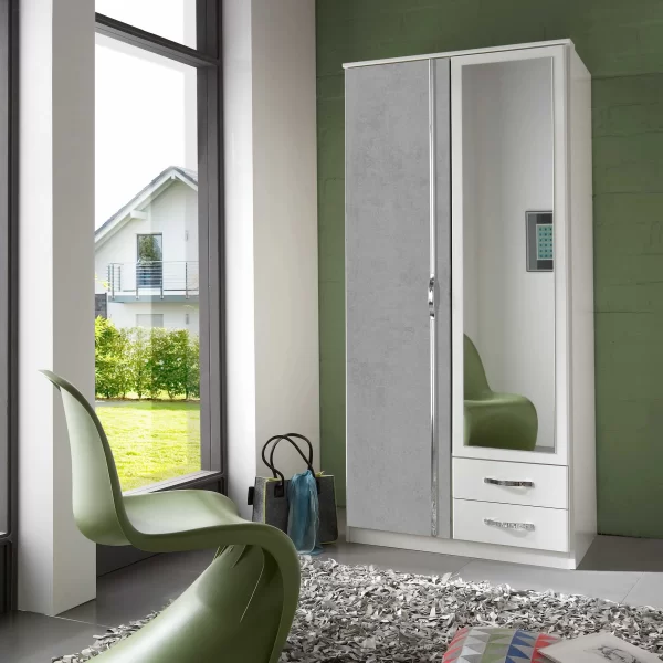 DUO 075210- Grey 2 Door Wardrobe