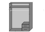 DUO 075210- Grey 2 Door Wardrobe - Image 2