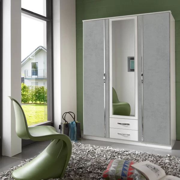 DUO 075484 - Grey 3 Door Wardrobe