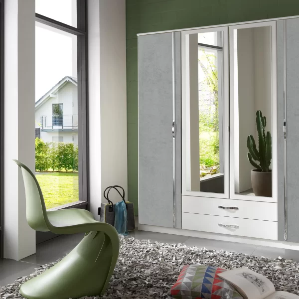 DUO 075453 - Grey 4 Door Wardrobe