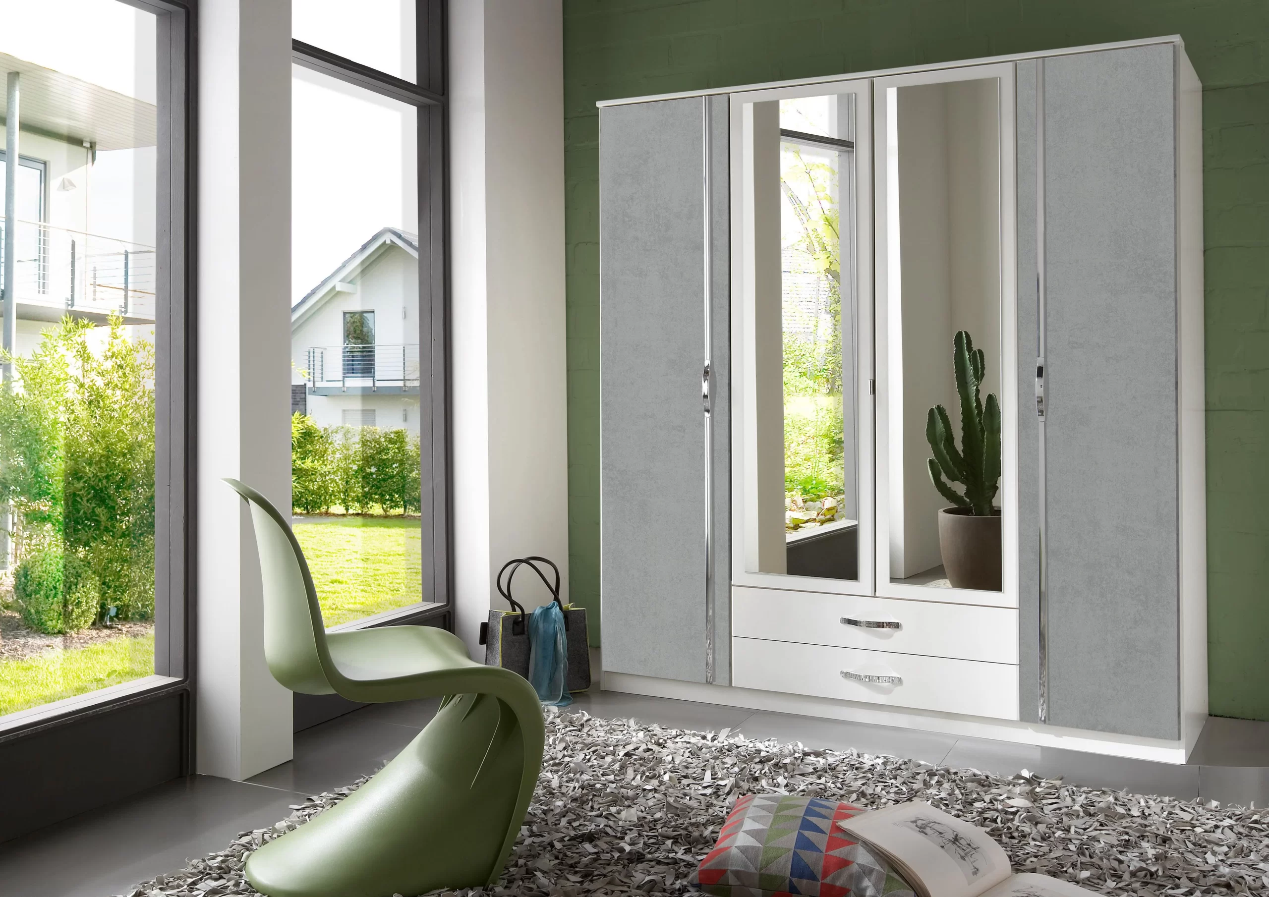 97-1752962916-687c17642e943-w-main.webp DUO 075453 - Grey 4 Door Wardrobe - Image 1