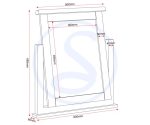 WINDSOR DRESSING TABLE MIRROR - PEBBLE GREY/OAK - Image 3