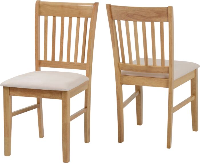 OXFORD DINING CHAIR (X2 PER BOX) ? NATURAL OAK/GREY FABRIC OXFORD DINING CHAIR (X2 PER BOX) ? NATURAL OAK/GREY FABRIC - Image 1