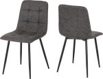 FENTON DINING CHAIR (X2 PER BOX) - DARK GREY SUEDE FABRIC