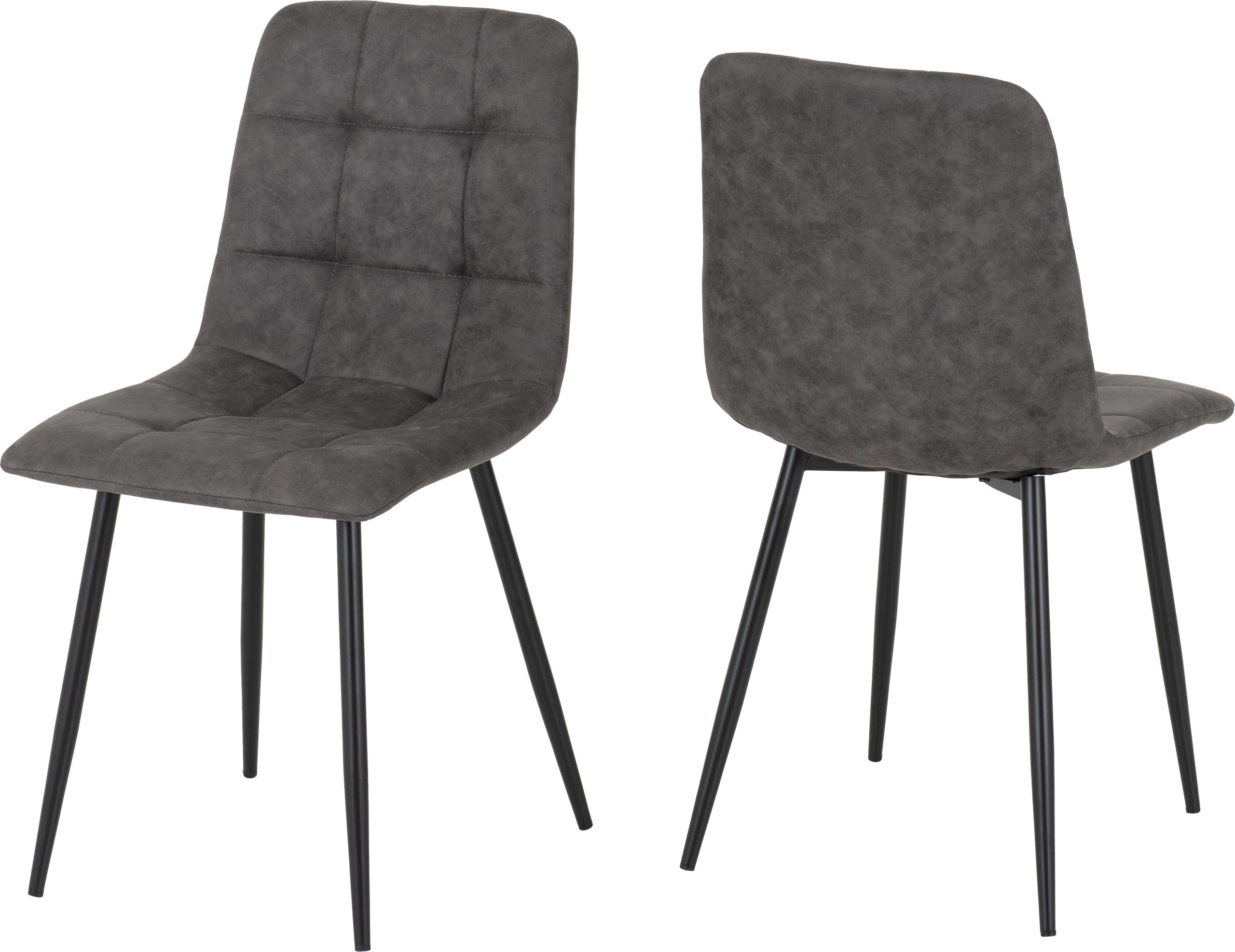 400-401-358_07 FENTON DINING SET CHAIR (X4 PER BOX) - DARK GREY SUEDE FABRIC - Image 1