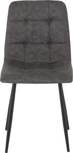 FENTON DINING SET CHAIR (X4 PER BOX) - DARK GREY SUEDE FABRIC - Image 2