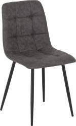 FENTON DINING CHAIR (X2 PER BOX) - DARK GREY SUEDE FABRIC - Image 3