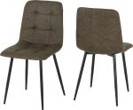FENTON DINING CHAIR (X2 PER BOX) - OLIVE GREEN SUEDE FABRIC