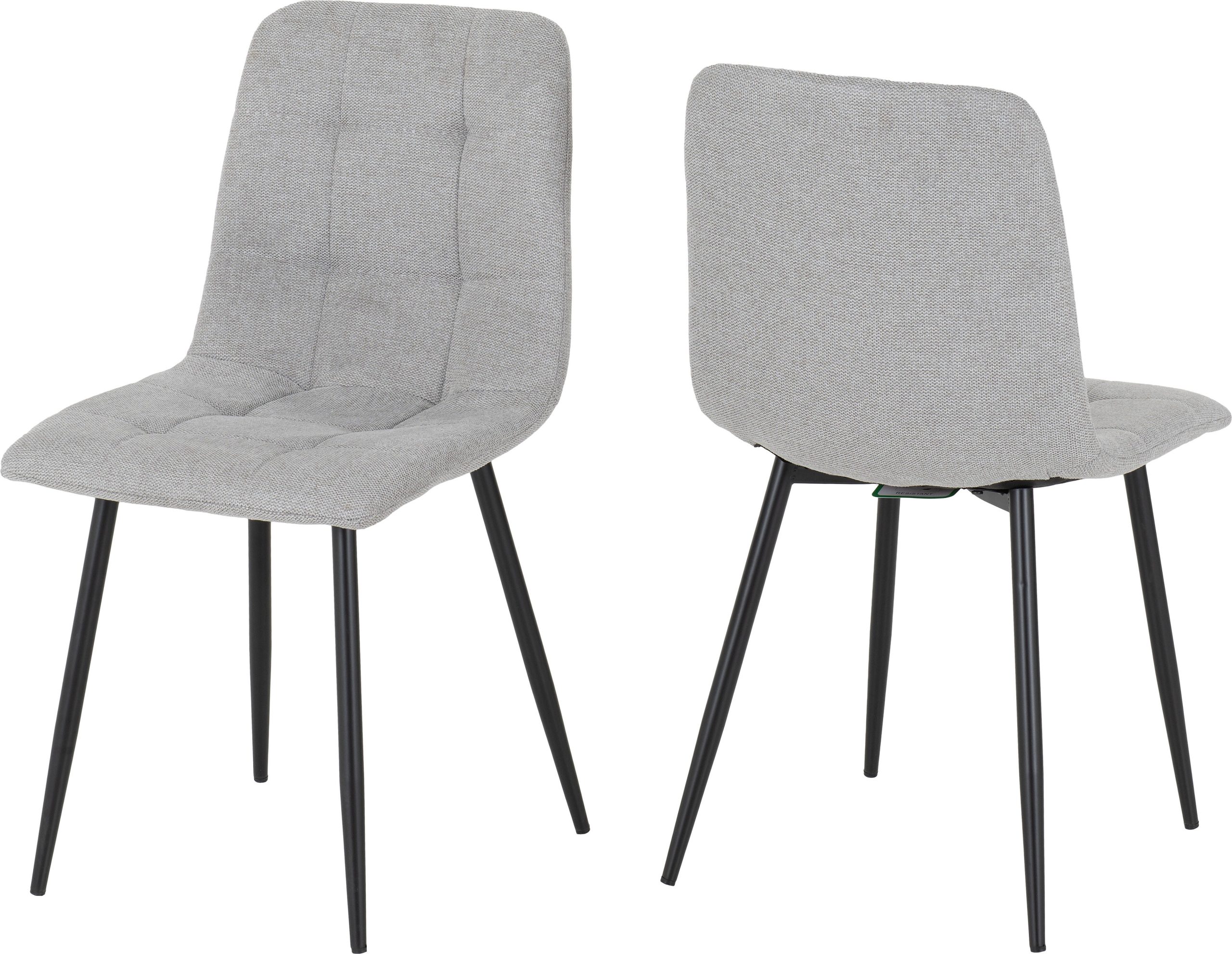 400-401-360_07-1 FENTON DINING CHAIR (X2 PER BOX) - LIGHT GREY FABRIC - Image 1