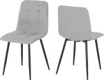 FENTON DINING SET CHAIR (X4 PER BOX) - LIGHT GREY FABRIC