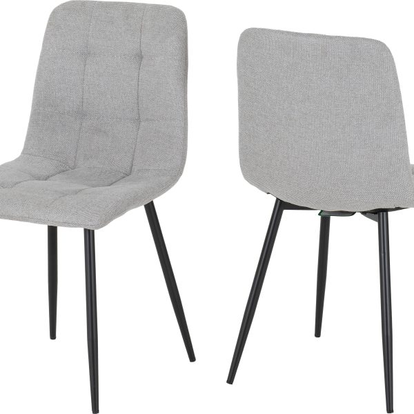 FENTON DINING SET CHAIR (X4 PER BOX) - LIGHT GREY FABRIC
