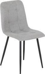 FENTON DINING CHAIR (X2 PER BOX) - LIGHT GREY FABRIC - Image 3