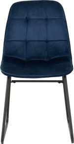 MODENA & LUKAS DINING SET (X4 CHAIRS) - CREAM/SAPPHIRE BLUE VELVET - Image 2