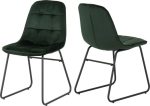 MODENA & LUKAS DINING SET (X4 CHAIRS) - CREAM/EMERALD GREEN VELVET