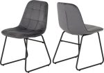 MODENA & LUKAS DINING SET (X4 CHAIRS) - CREAM/GREY VELVET