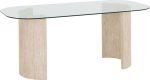 MODENA & QUEBEC DINING SET (X4 CHAIRS) - CREAM/BROWN FAUX LEATHER - Image 3