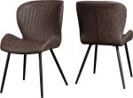 MODENA & QUEBEC DINING SET (X4 CHAIRS) - CREAM/BROWN FAUX LEATHER - Image 2