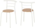 DERRY DINING SET (X2 CHAIRS) - WHITE/OAK - Image 2