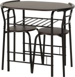 DERRY DINING SET (X2 CHAIRS) - BLACK/WALNUT - Image 2