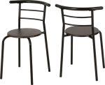 DERRY DINING SET (X2 CHAIRS) - BLACK/WALNUT - Image 3
