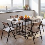 JERSEY BUTTERFLY DINING SET - LIGHT OAK EFFECT/BLACK