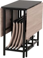 JERSEY BUTTERFLY DINING SET - LIGHT OAK EFFECT/BLACK - Image 3