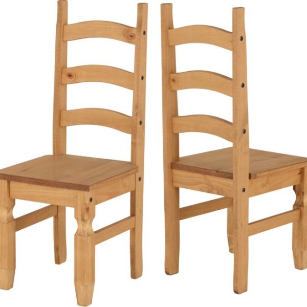 CORONA DINING CHAIR (X2 PER BOX) - DISTRESSED WAXED PINE