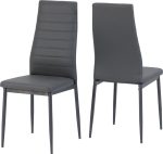 ABBEY DINING CHAIR (X2 PER BOX) - GREY FAUX LEATHER - Image 2