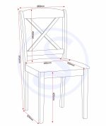 MASON DINING CHAIR (X2 PER BOX) - OAK VARNISH/BROWN FAUX LEATHER - Image 4