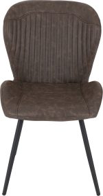QUEBEC DINING CHAIR (X4 PER BOX) - BROWN FAUX LEATHER - Image 2