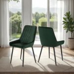 AVERY DINING CHAIR (X2 PER BOX) - EMERALD GREEN VELVET