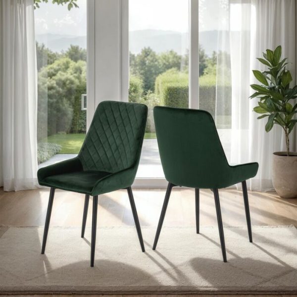 AVERY DINING CHAIR (X2 PER BOX) - EMERALD GREEN VELVET
