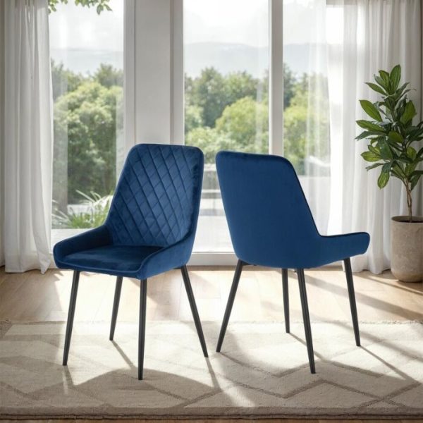 AVERY DINING CHAIR (X2 PER BOX) - SAPPHIRE BLUE VELVET