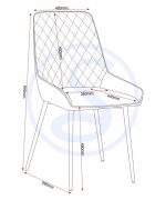 AVERY DINING CHAIR (X2 PER BOX) - SAPPHIRE BLUE VELVET - Image 2