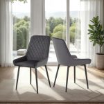 AVERY DINING CHAIR (X2 PER BOX) - GREY VELVET