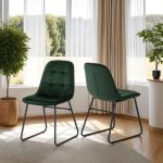 LUKAS DINING CHAIR (X2 PER BOX) - EMERALD GREEN VELVET